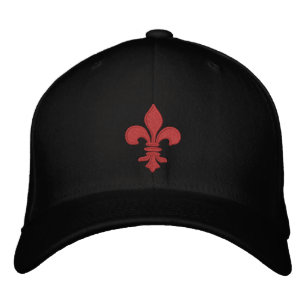 Casquette brodé Fleur de Lis Rouge