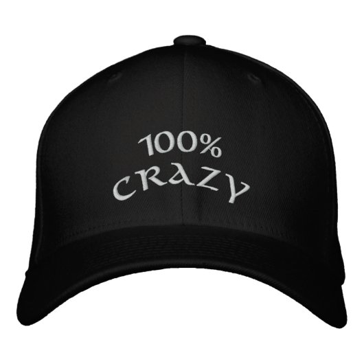 Casquette Brodée 100% fou (Devant)