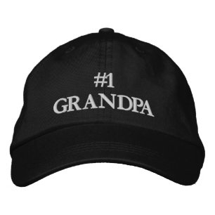 Casquette Brodée #1 Grand-père blanc texte personnalisé élégant