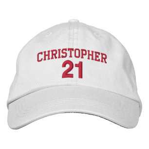 Casquette Brodée 21 Anniversaire Nom personnalisé Broderie rouge V0