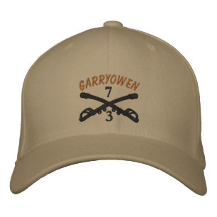 Casquette Brodée 3-7e Cavalerie Croisé Sabres OIF Ribbon Custom Cas