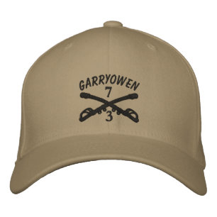 Casquette Brodée 3-7e Cavalerie Croisé Sabres OIF Ribbon Custom Cas
