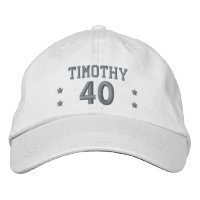 40 Anniversaire Nom personnalisé Broderie SILVER V