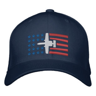Casquette Brodée A-10 Étoiles et rayures à jet d'attaque - Rouge bl
