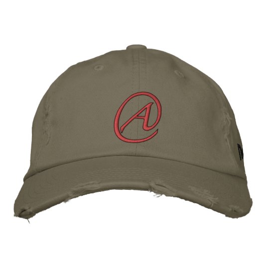 Casquette Brodée "A" est pour les athées (Devant)