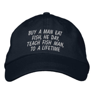 Casquette Brodée Acheter un homme manger du poisson enseigner le po