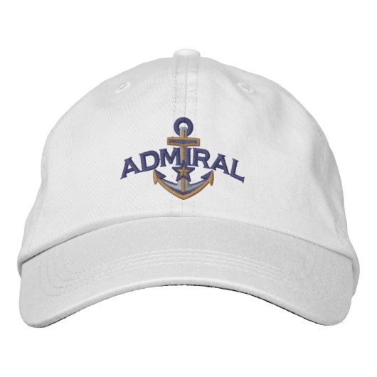 Casquette Brodée Admiral Nautical Star Anchor Embroidery (Devant)