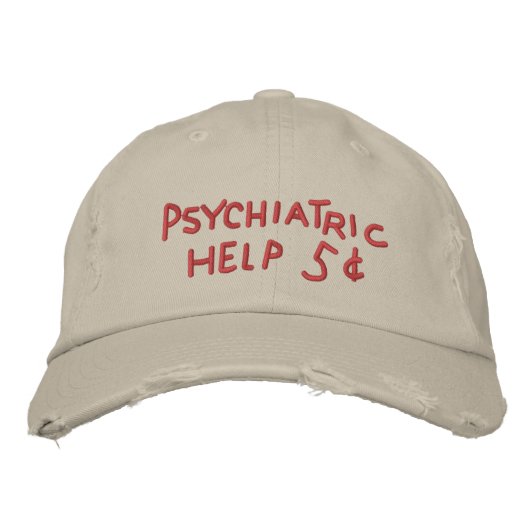 Casquette brodée « Aide psychiatrique – 5 cents » (Devant)