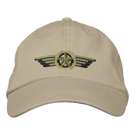 Casquette Brodée Ailes pilotes Star Laurels brodées en aviation (Devant)