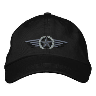 Casquette Brodée Ailes pilotes Star Laurels brodées en aviation