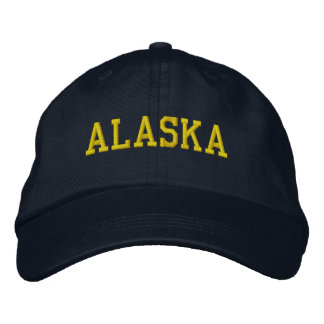Casquette Brodée ALASKA Yellow Gold sur Navy Blue