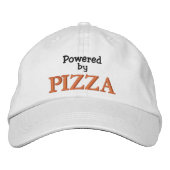 Casquette Brodée Alimenté par Pizza (Devant)