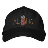Casquette Brodée Aloha graphique de broderie d'ananas dessus (Devant)