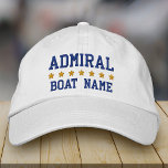 Casquette Brodée Amiral Nautique Votre Nom De Bateau Blanc<br><div class="desc">Amiral Nautique Votre Nom De Bateau Casquette Personnalisé De Baseball Blanc</div>