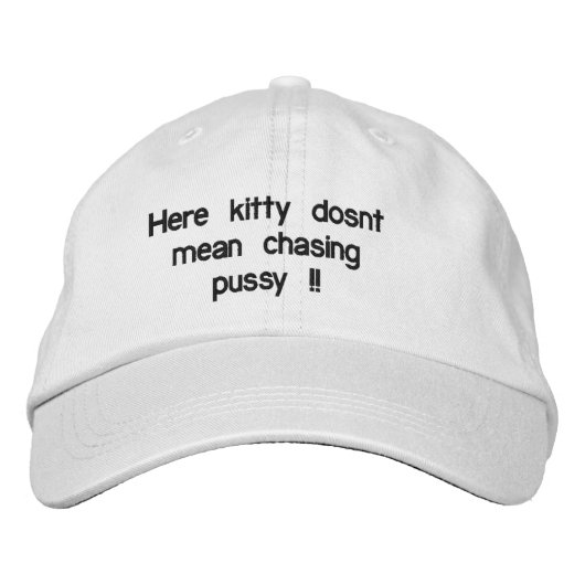 Casquette Brodée Amusant Bowls De Pelouse Ici Kitty Logo. (Devant)