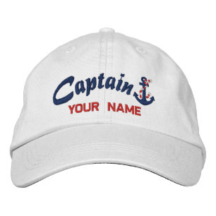 Casquette Brodée Ancre de corde de capitaine personnalisée Votre no