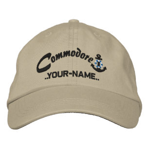 Casquette Brodée Ancre de sauveteur Commodore personnalisée nom noi