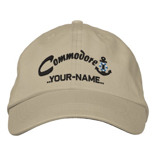 Casquette Brodée Ancre de sauveteur Commodore personnalisée nom noi (Devant)
