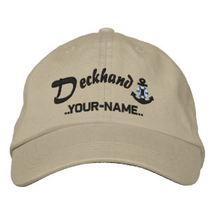 Casquette Brodée Ancre de sauveteur de Deckhand personnalisée Nom N