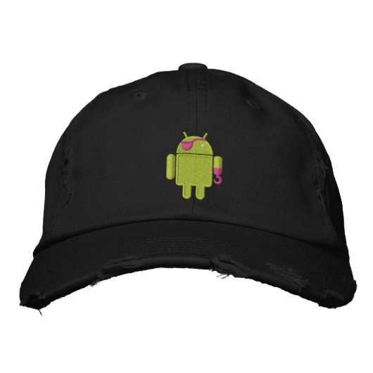 Casquette Brodée Android Robot Pirate Broderie (Devant)