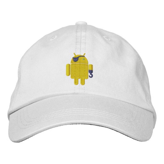 Casquette Brodée Android Robot Pirate Broderie (Devant)