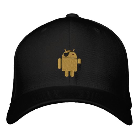 Casquette Brodée Android Robot Pirate Broderie (Devant)