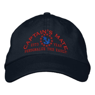 Casquette Brodée ANNÉE personnalisable et Noms de l'Eat du Capitain