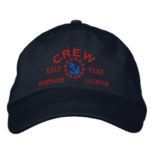 Casquette Brodée ANNÉE personnalisable et noms équipage Yacht drape