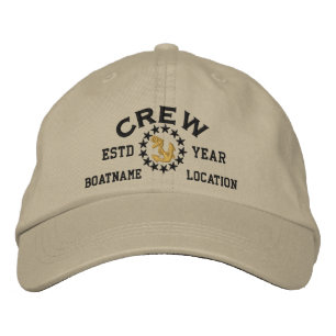 Casquette Brodée ANNÉE personnalisable et noms équipage Yacht drape