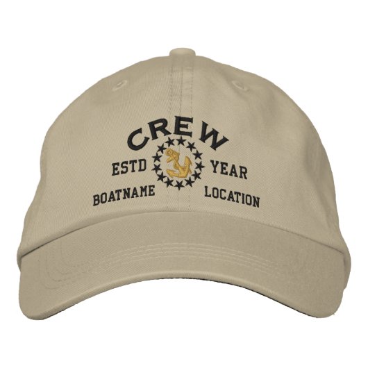 Casquette Brodée ANNÉE personnalisable et noms équipage Yacht drape (Devant)
