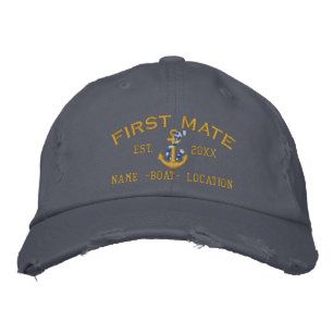 Casquette Brodée ANNÉE personnalisée et Noms première Ancre Mate Go