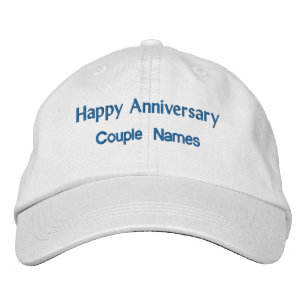 Casquette Brodée Anniversaire Personnalisé Souhaite Couple Noms Tex