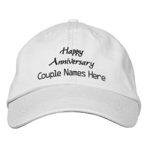 Casquette Brodée Anniversaire Personnalisé Souhaite Couple Noms Tex