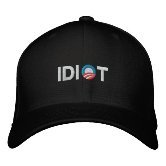 CASQUETTE BRODÉE ANTI-OBAMA - IDIOT (Devant)