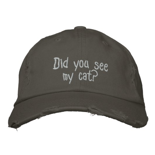 Casquette Brodée As-tu vu mon chat? (Devant)