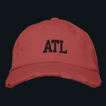 Casquette Brodée ATL "Atlanta" Monogramme de style noir et rouge Vi<br><div class="desc">ATL "Atlanta" Monogrammé brodé noir sur casquette en coton rouge vintage. Fait un cadeau merveilleux pour tous ceux qui aiment Atlanta GA! De plus, si vous préférez avoir votre monogramme personnel, sélectionnez simplement le bouton "Personnaliser ce modèle" pour entrer vos initiales de nom. La broderie est personnalisable à d'autres choix...</div>