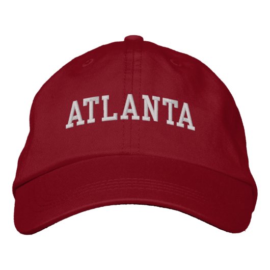 Casquette Brodée Atlanta White et Red (Devant)