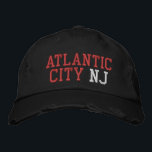 Casquette Brodée ATLANTIC CITY NJ Rouge blanc sur le Vintage noir<br><div class="desc">ATLANTIC CITY NJ Broderie rouge et blanche sur casquette en coton noir de style vintage. La broderie est personnalisable à d'autres choix de couleurs en sélectionnant le bouton "Modifier la conception" de l'outil. Vous pouvez également choisir la couleur du casquette sur la page principale de l'article.</div>