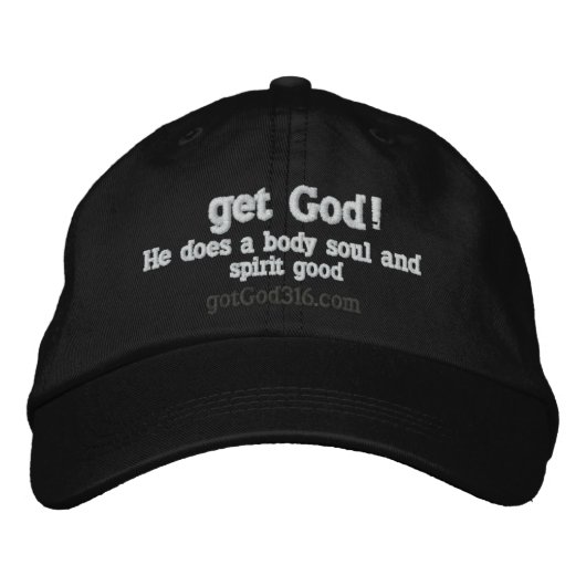 Casquette Brodée attrape Dieu ! Il fait du bien corporel. gotGod316 (Devant)