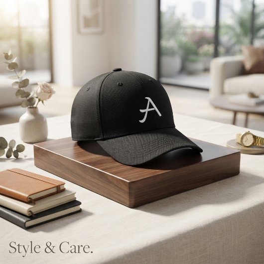 Casquette brodée avec une lettre A – Initiale pers