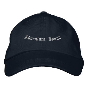 Casquette Brodée Aventure Liée Texte Navy Voyage Chercheur Inspiré