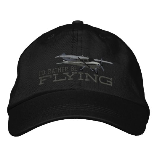 Casquette Brodée Avions Cessna classique que je piloterais plutôt (Devant)