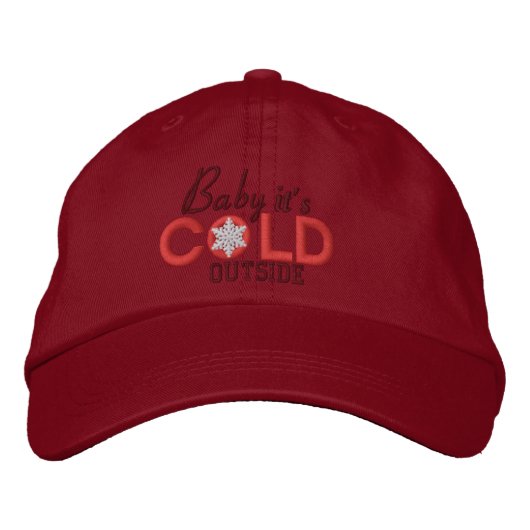 Casquette Brodée Baby It's Cold Outside Lovers Red (Devant)