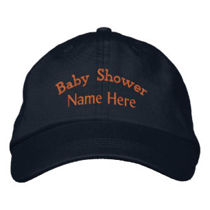 Casquette Brodée Baby Shower Cute Little one avec nom de bébé Navy