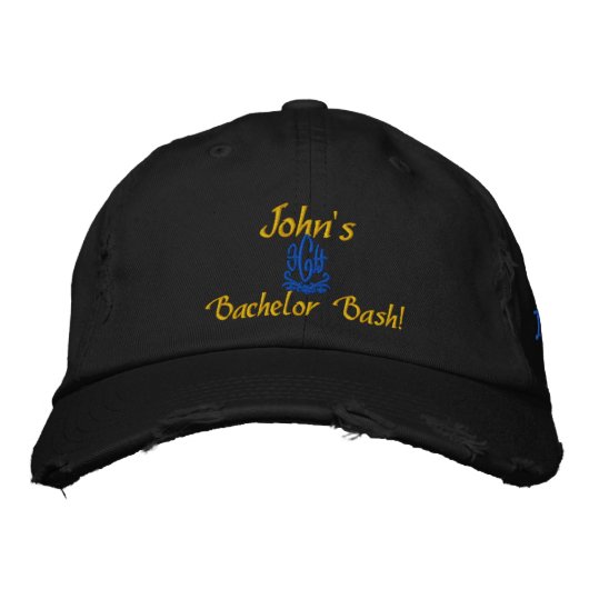 Casquette Brodée Bachelor noir (Devant)