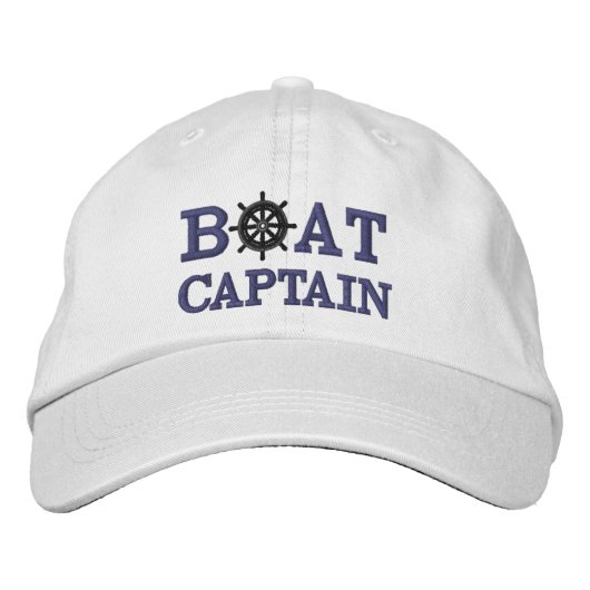 Casquette Brodée Bateau de croisière nautique Capitaine Custom (Devant)