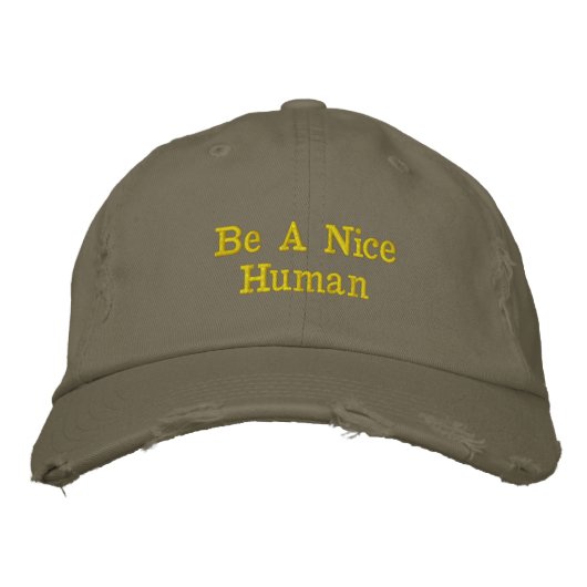 Casquette Brodée Be a Nice Human Embroidered Baseball Cap (Devant)