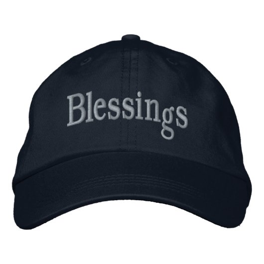 Casquette Brodée Bénédictions Réglable Navy Message Positif à Porte (Devant)