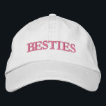 Casquette Brodée Besoins Meilleurs amis Typographie moderne Custom<br><div class="desc">Besties Best Friends Modern Typography Custom Embroder Baseball Casquette dispose du texte simple et moderne brodé "Besties". Parfait comme cadeau pour votre meilleur ami,  cousin,  soeur,  maman et plus. Créé par Evco Studio www.zazzle.com/store/evcostudio</div>
