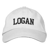 Casquette Brodée Black Athletic Block Monogram Custom Name (Devant)